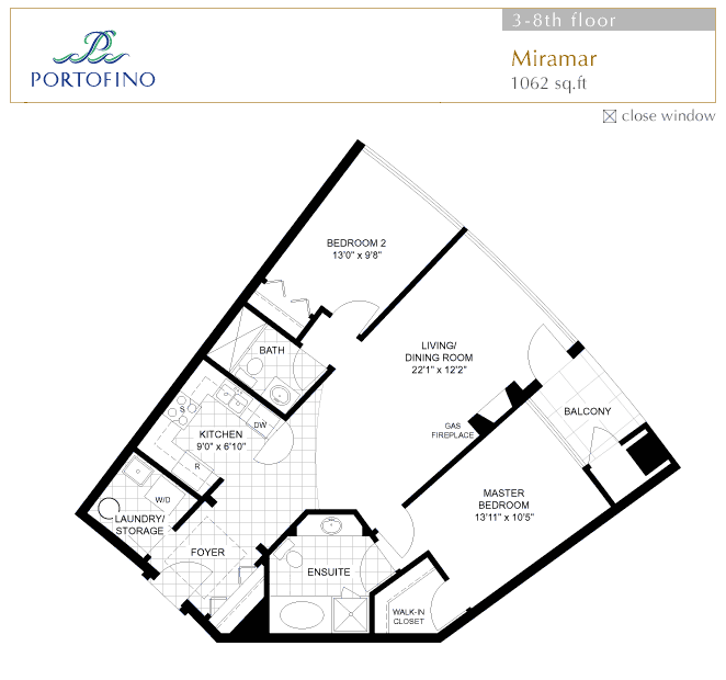 Portofino 407 floor plan Portofino 407 floor plan